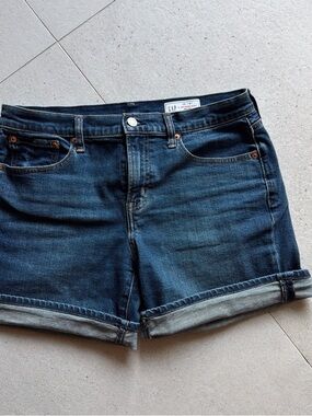 GAP Women's Dark Blue Rolled Cuff Denim Shorts